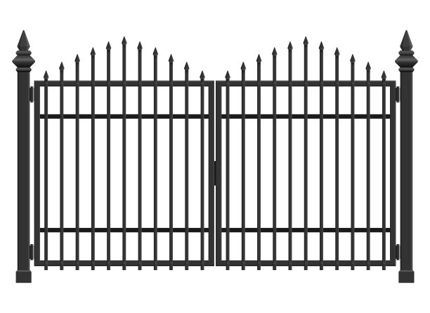 现实的钢门孤立在白色背景图片下载