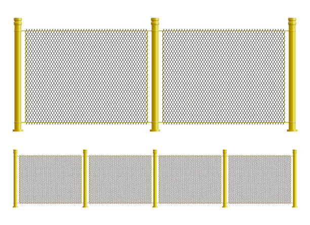 现实主义风格的铁丝网围栏孤立在白色图片下载
