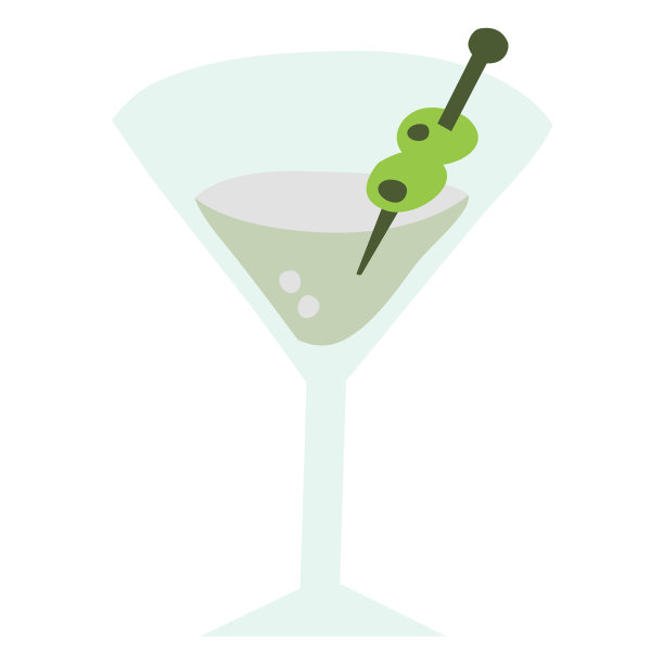 马提尼玻璃颜色平坦图片下载