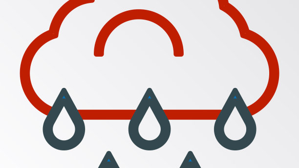 线云与雨图标孤立在白色图片下载