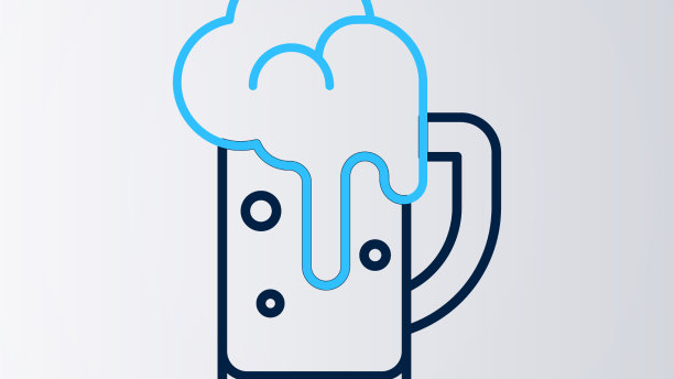 线条玻璃啤酒图标孤立在白色图片下载