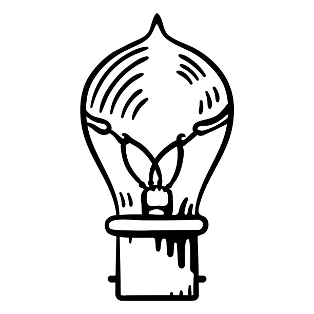 古董灯泡填充中风图片下载