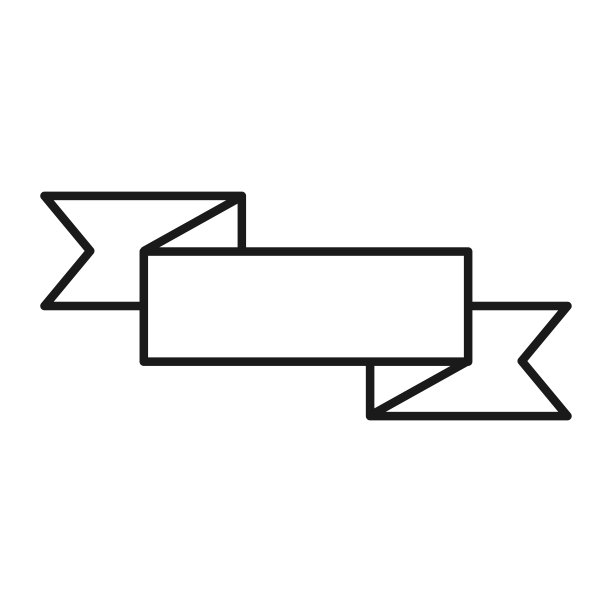 丝带线艺术直线型丝带图标设计模板矢量插图图片下载