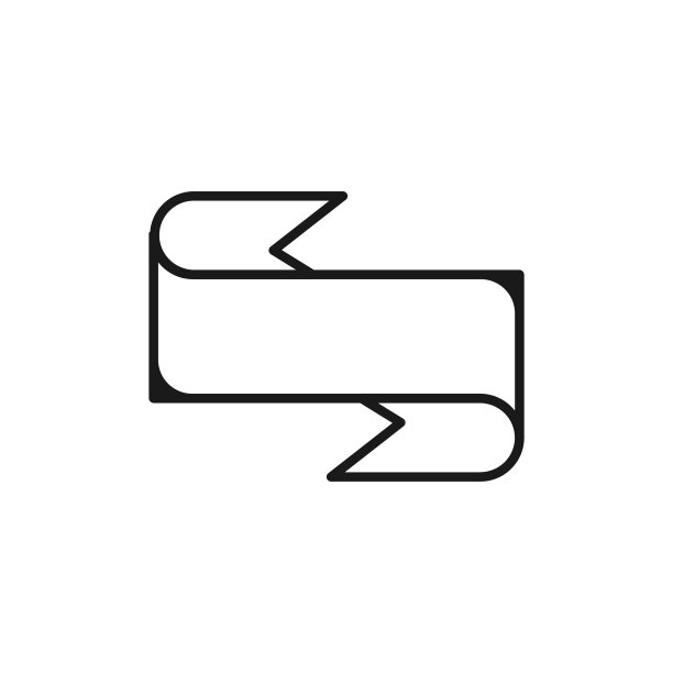 丝带线艺术直线型丝带图标设计模板矢量插图图片下载