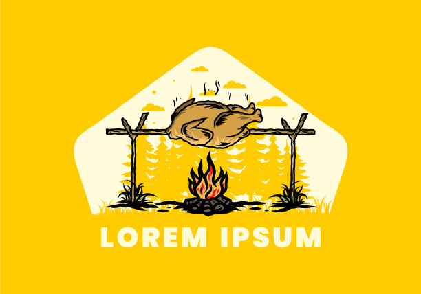 用篝火设计烤鸡图片下载
