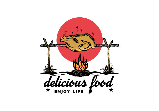 用篝火设计烤鸡图片下载