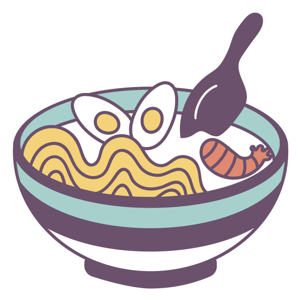 拉面日本料理上色笔画图片下载