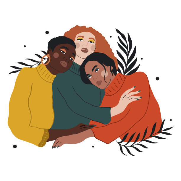 三个女人拥抱图片下载