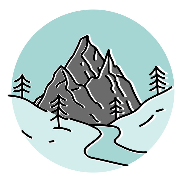 色彩在雪山中描河图片下载