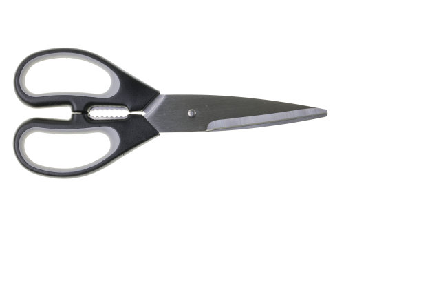 厨房剪刀孤立在白色背景的近景。图片下载