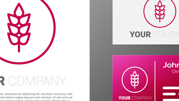 字形线条谷物套以稻、麦、玉米图片下载