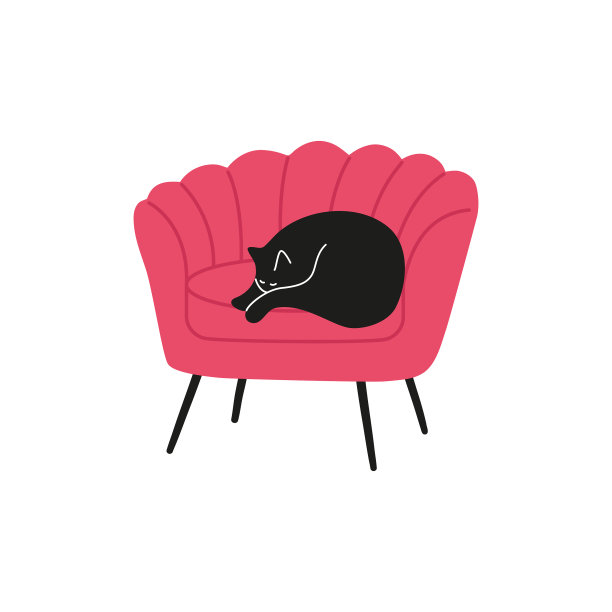 猫睡在舒适的沙发上图片下载