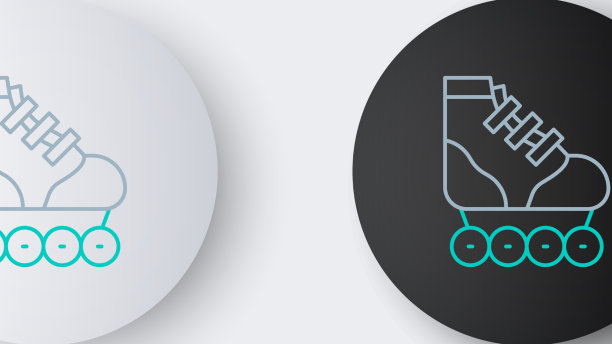 线轮滑图标孤立的灰色背景图片下载