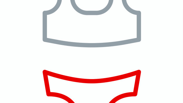 线条夏日沙滩泳装图标孤立在白色图片下载