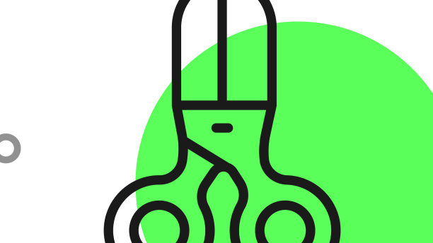 剪刀发型师的黑线图标孤立上图片下载