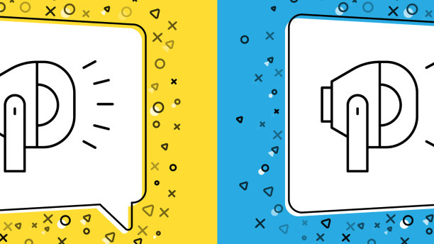 将线自行车头灯图标孤立在黄色上图片下载