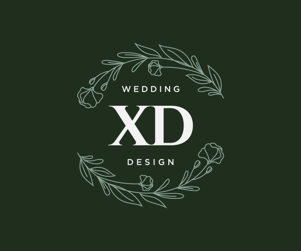 Xd首字母字母婚礼标志图片下载