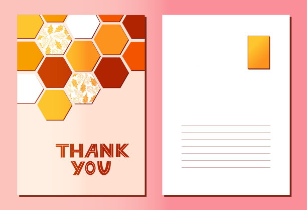 感恩节矢量明信片与谢谢你的信图片下载