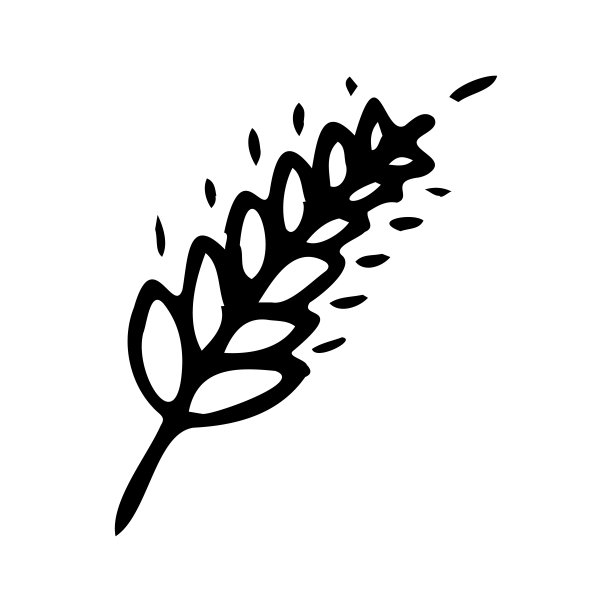 小麦黑色图标在白色背景涂鸦风格图片下载