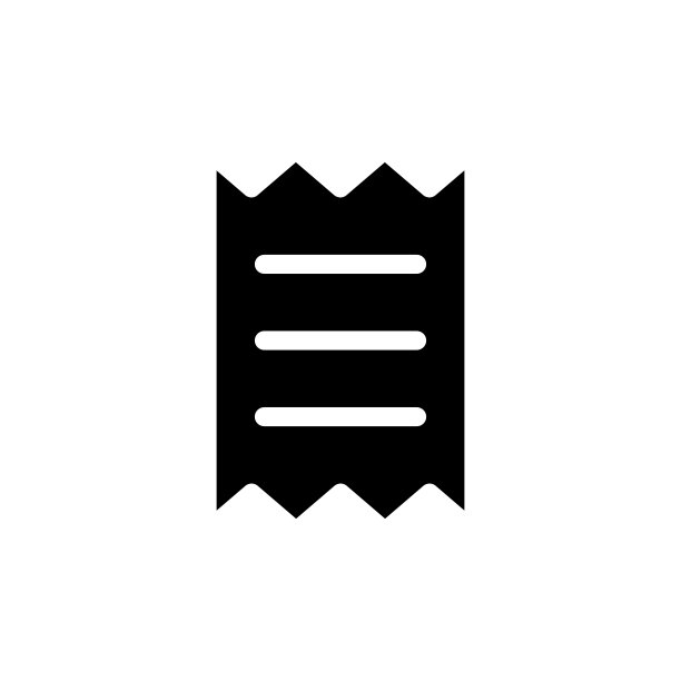 获取黑色字形UI购物收据图标图片下载