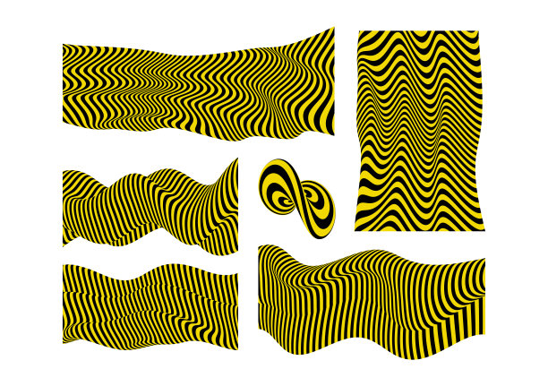 图案与光学错觉。抽象的三维几何背景。矢量插图。图片下载