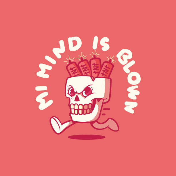 头骨与TNT运行矢量插图。图片下载