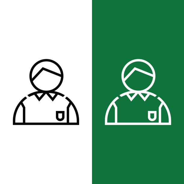 足球或足球裁判矢量图标轮廓风格图片下载