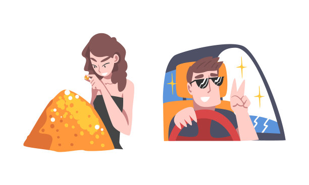 有钱有势的男人和女人开车图片下载