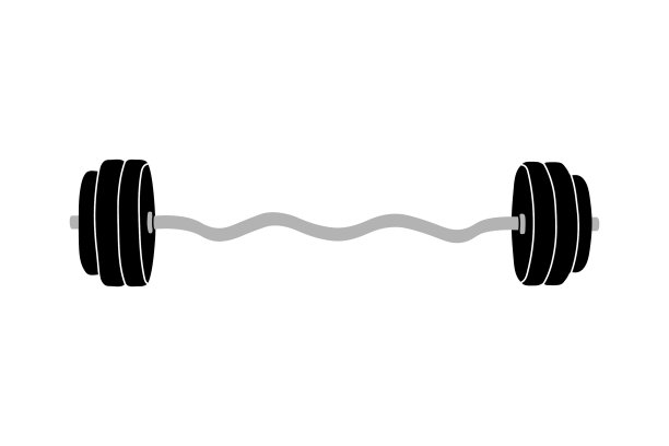 手绘现代扁平风格的杠铃图片下载