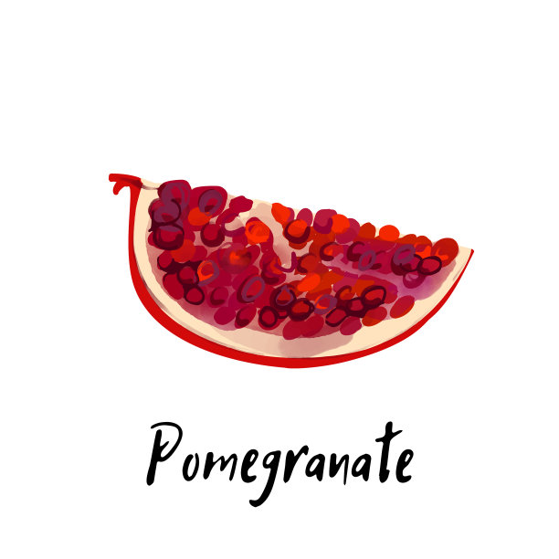 切开的石榴被分离在图片下载