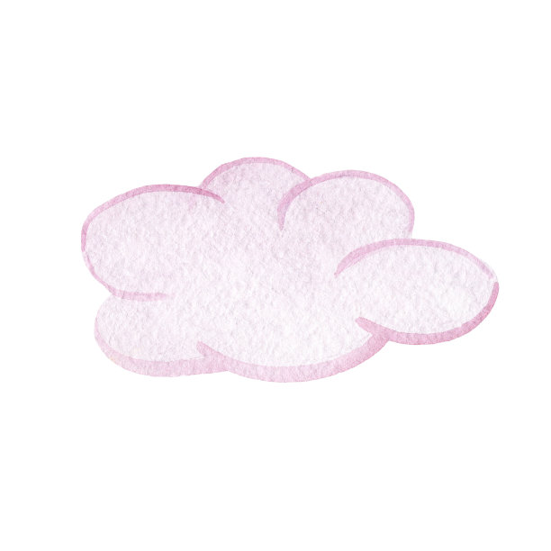 水彩粉红色的云孤立在白色图片下载