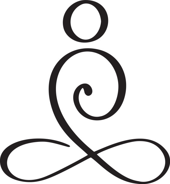 瑜伽莲花姿势图标标志概念图片下载