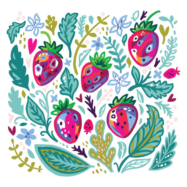 草莓并留下海报或卡片图片下载