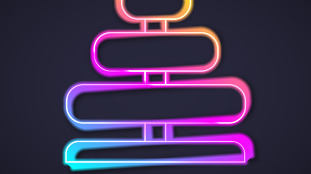 发光的霓虹灯线金字塔玩具图标孤立上图片下载