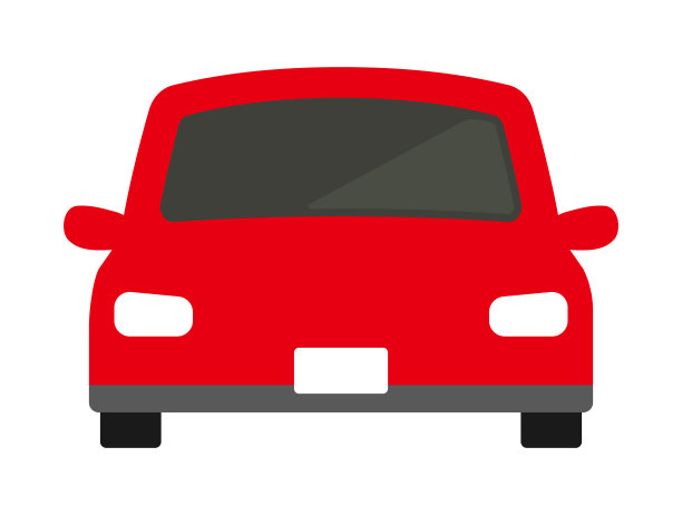 汽车隔离矢量插图从正面的看法。图片下载