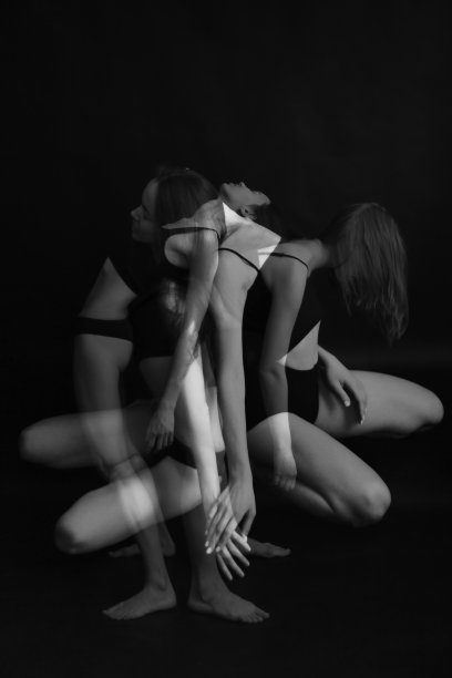 多重曝光，身体运动万花筒图片下载