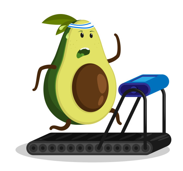 运动水果鳄梨跑步机耐力图片下载