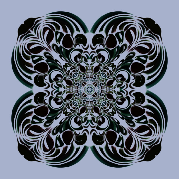 灰色背景上的黑色装饰物，花卉图案，图片下载