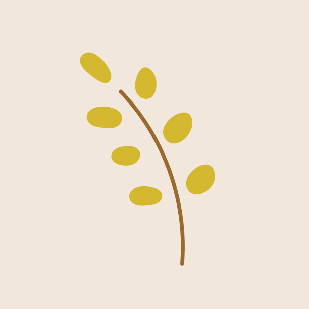 简单的秋叶在平坦的风格。圆叶图片下载