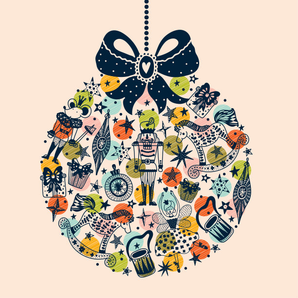 圣诞树球。图片下载