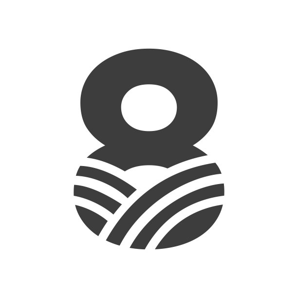 农业标志在字母8概念。农场标志基于面包房，面包，糕点，家庭工业商业身份的字母表图片下载