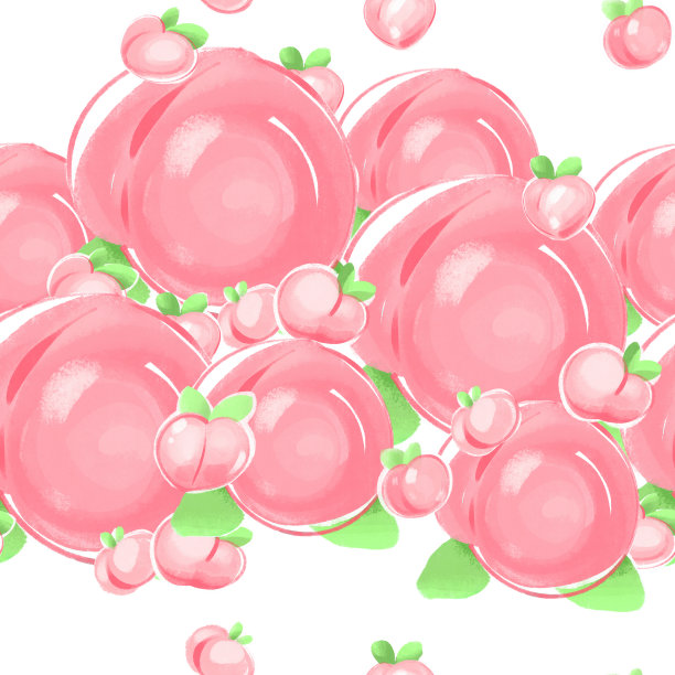 无缝图案与手绘桃子图片下载