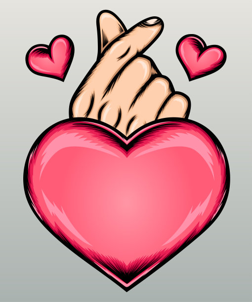 心脏的手指标志图片下载