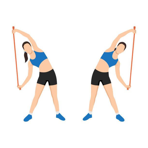 女人做侧弯与长阻力带图片下载