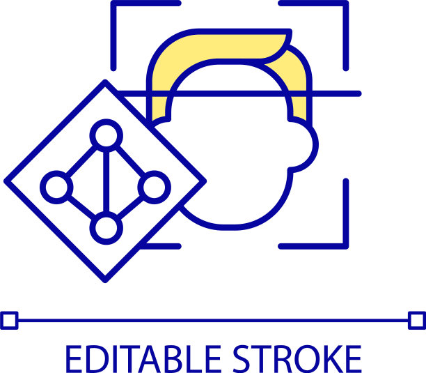 人脸识别技术RGB彩色图标图片下载