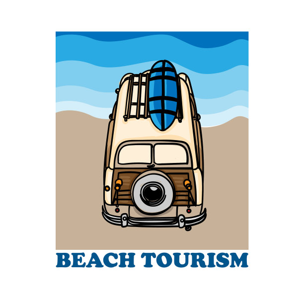 沙滩上的汽车设计景观图片下载