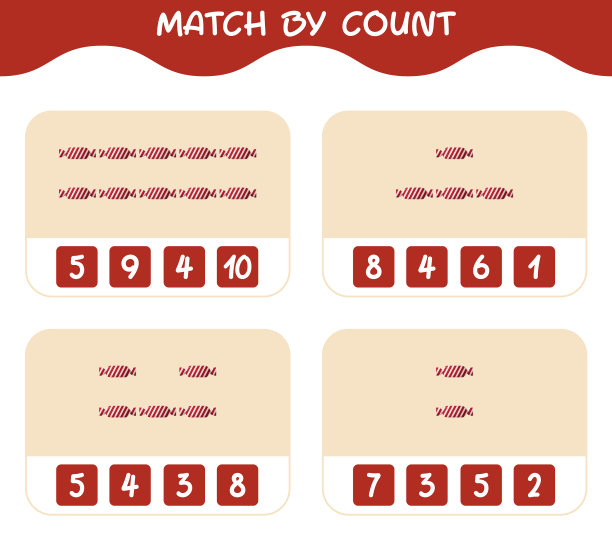 卡通糖果的配对和计数图片下载