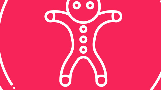 白线节日姜饼人曲奇图标图片下载