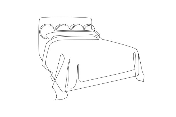 双床薄连续单线绘制图片下载
