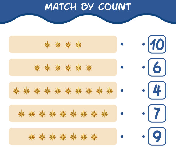 卡通圣诞明星火柴的计数图片下载